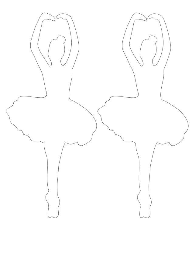 Раскраски контуры балерин  Контур балерин