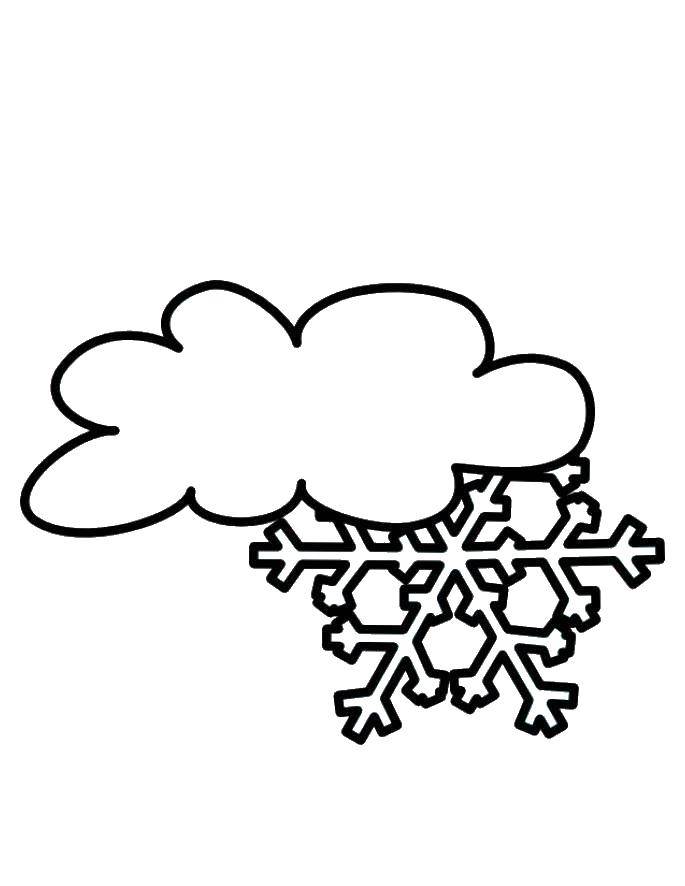 Раскраски облака для школьников, раскраски для начальной школы облака, природные явления  Снег и облака