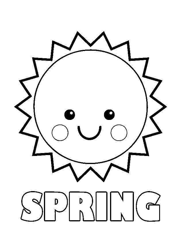 Раскраски весна для детей  Солнце