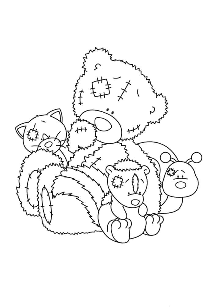 Раскраски с мишками Тедди, милые и красивые раскраски для детей с медвежатами  Игрушки тедди