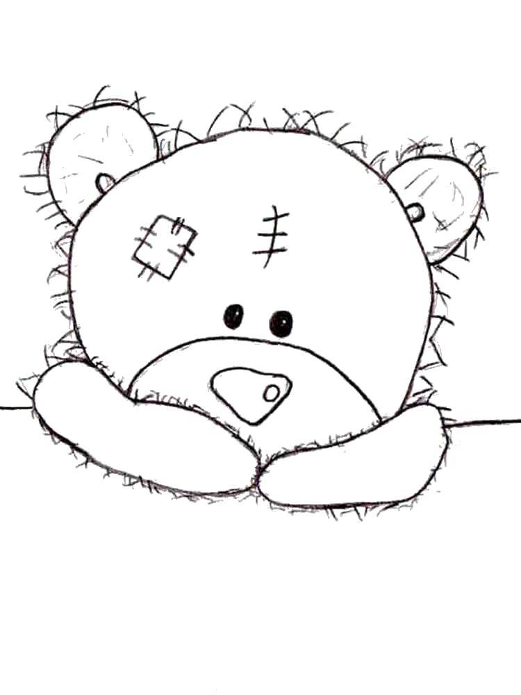 Раскраски с мишками Тедди, милые и красивые раскраски для детей с медвежатами  Мишка тедди грустит