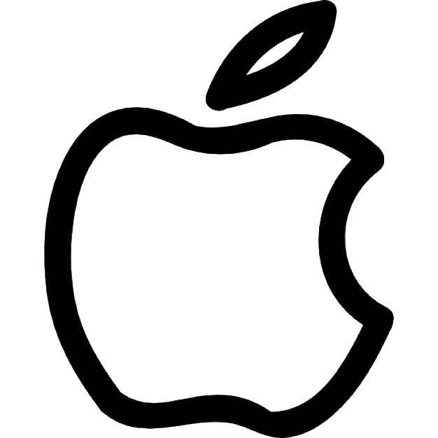 Раскраски контуры для вырезания фрукты для малышей, контуры для вырезания из бумаги детям  Логотип apple
