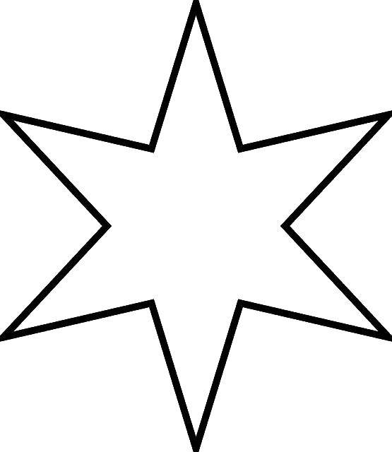 Раскраски звездопад, звезды, звездное небо, раскраски природные явления для занятий в детском саду в старших группах  Звезда шестиконечная