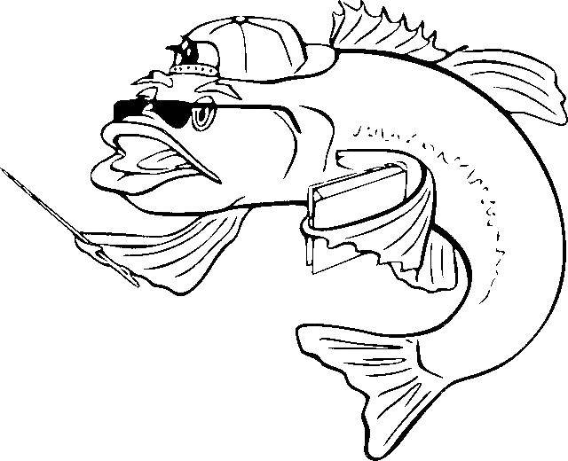 Раскраски рыба рыбы  Рыба учитель