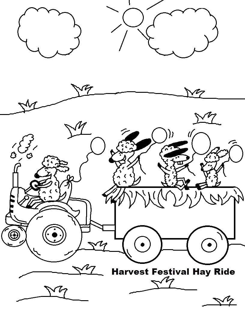 Раскраски времена года осень  Сбор урожая фестиваль