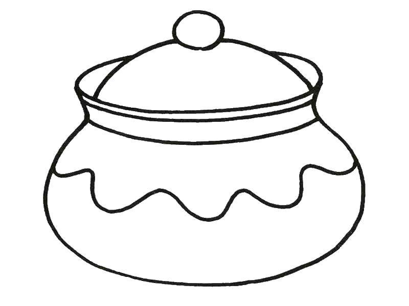 Раскраски посуды чашки тарелки вилки ложки  Сахарница