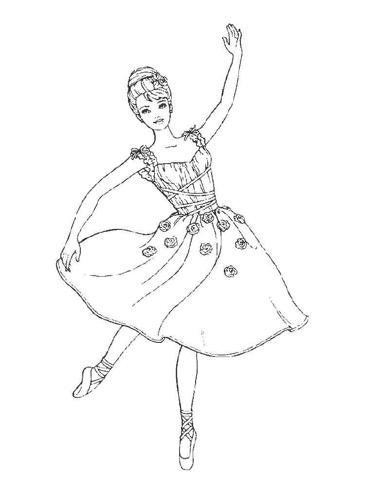 Раскраски с барби по серии мультфильмов  для девочек  Барби балерина