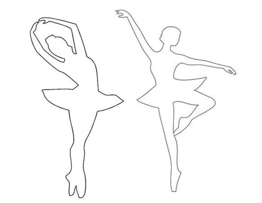 Раскраски контуры балерин  Контур балерины