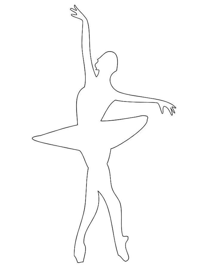Раскраски контуры балерин  Контур балерины