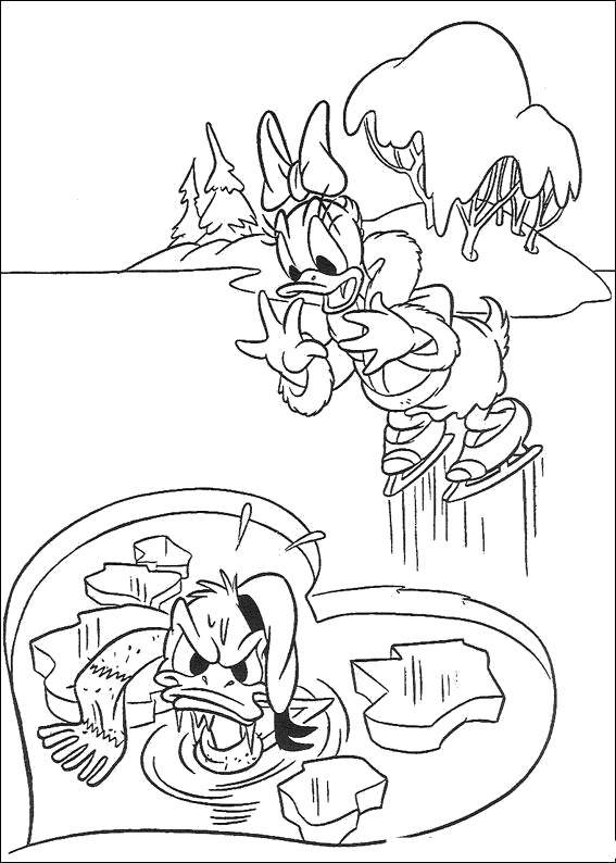 Раскраски из диснеевского мультфильма Утиные истории для самых маленьких  Дональд дак и понка