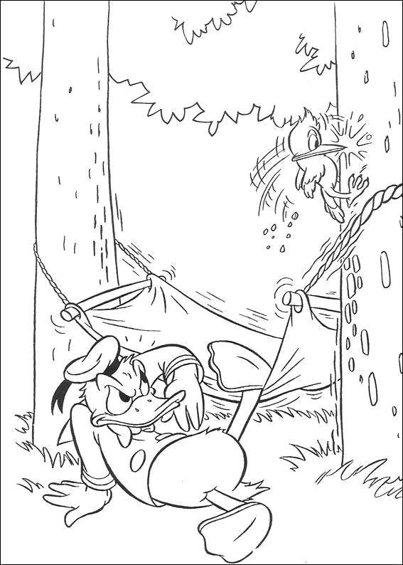 Раскраски из диснеевского мультфильма Утиные истории для самых маленьких  Дональд дак упал с гомака