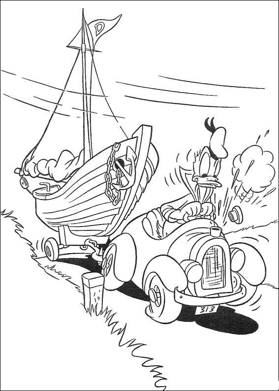 Раскраски из диснеевского мультфильма Утиные истории для самых маленьких  Дональд дак