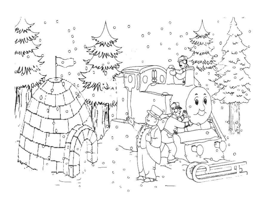  Томас паровозик чистит снег