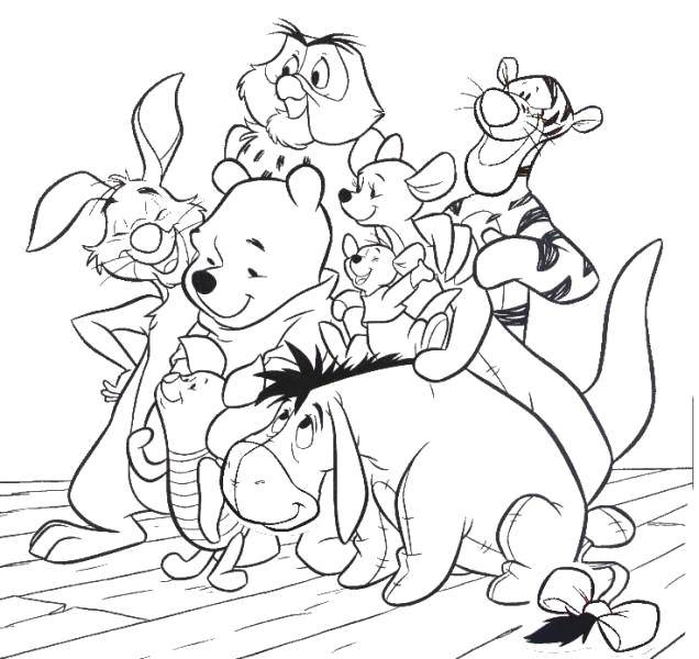 Раскраски из зарубежного мультфильма про Винни Пуха и его друзей для самых маленьких   Персонаж из мультфильма винни пух 