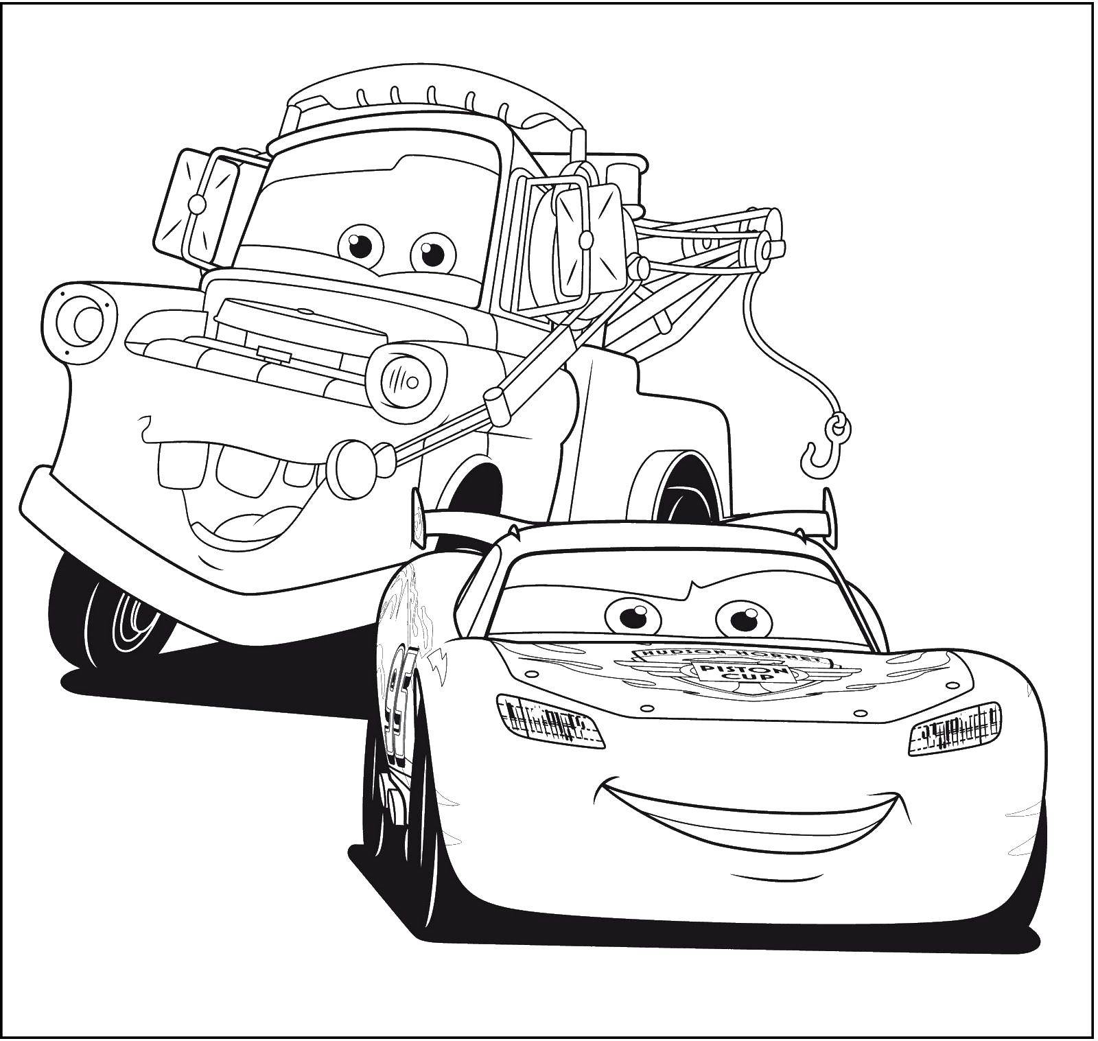 Раскраскидля мальчиков по мультфильму тачки  Машинки из мультфильма тачки 
