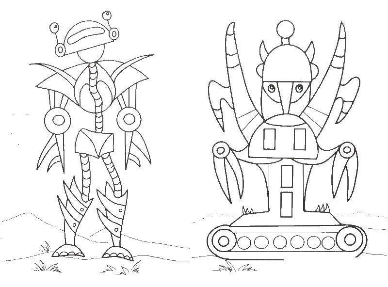 Раскраски с роботами из зарубежных мультфильмов для подростков  Роботы