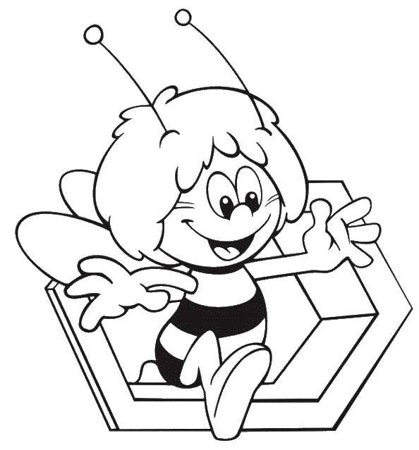 Раскраски по мультфильму пчелка Майя  Пчелка мая