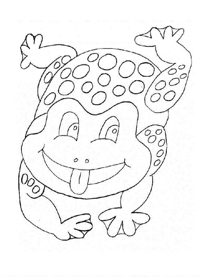 Раскраски лягушка лягушки  Весёлая лягушка