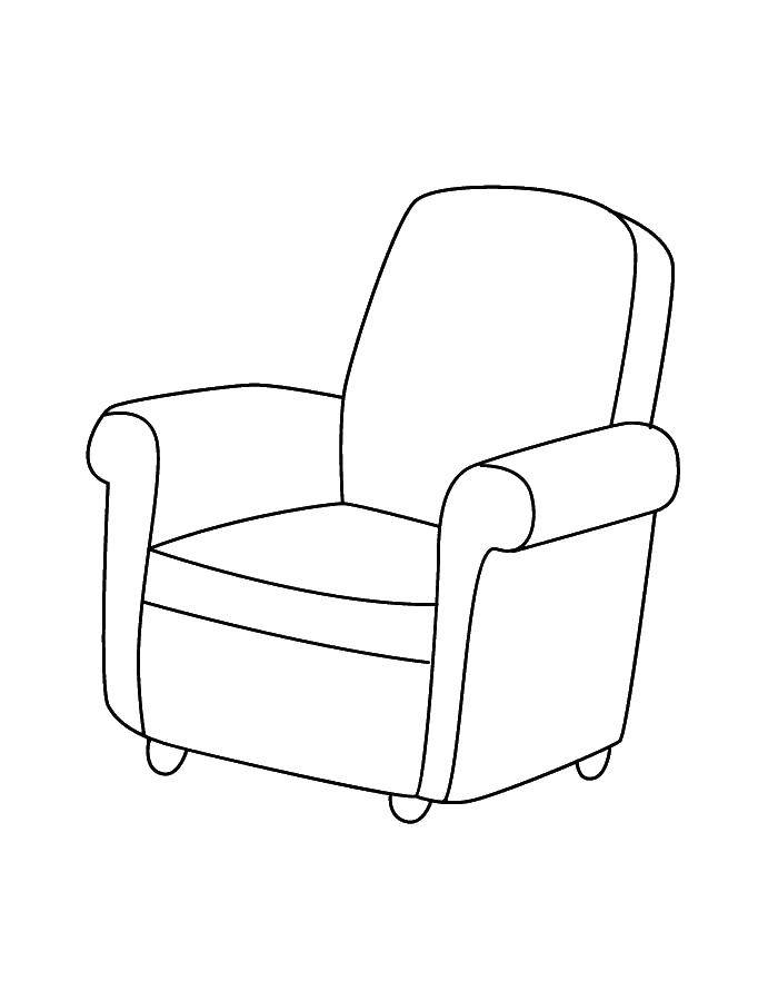 Раскраски мебель шкаы стул кровать  Кресло