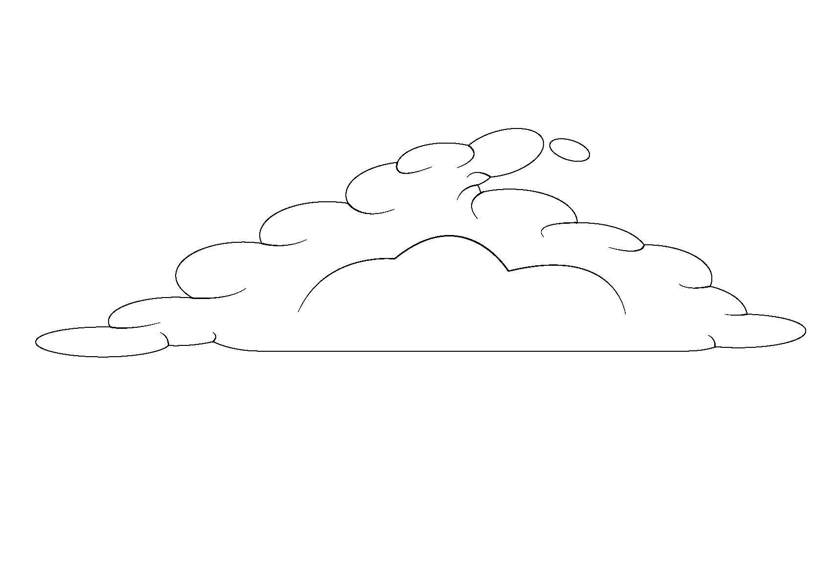 Раскраски облака для школьников, раскраски для начальной школы облака, природные явления  Облачко