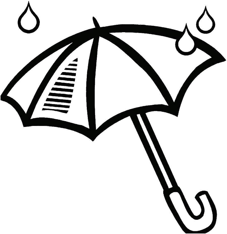 Раскраски природные явления дождь, раскраски дождик для школьников и подростков  Зонтик под дождем