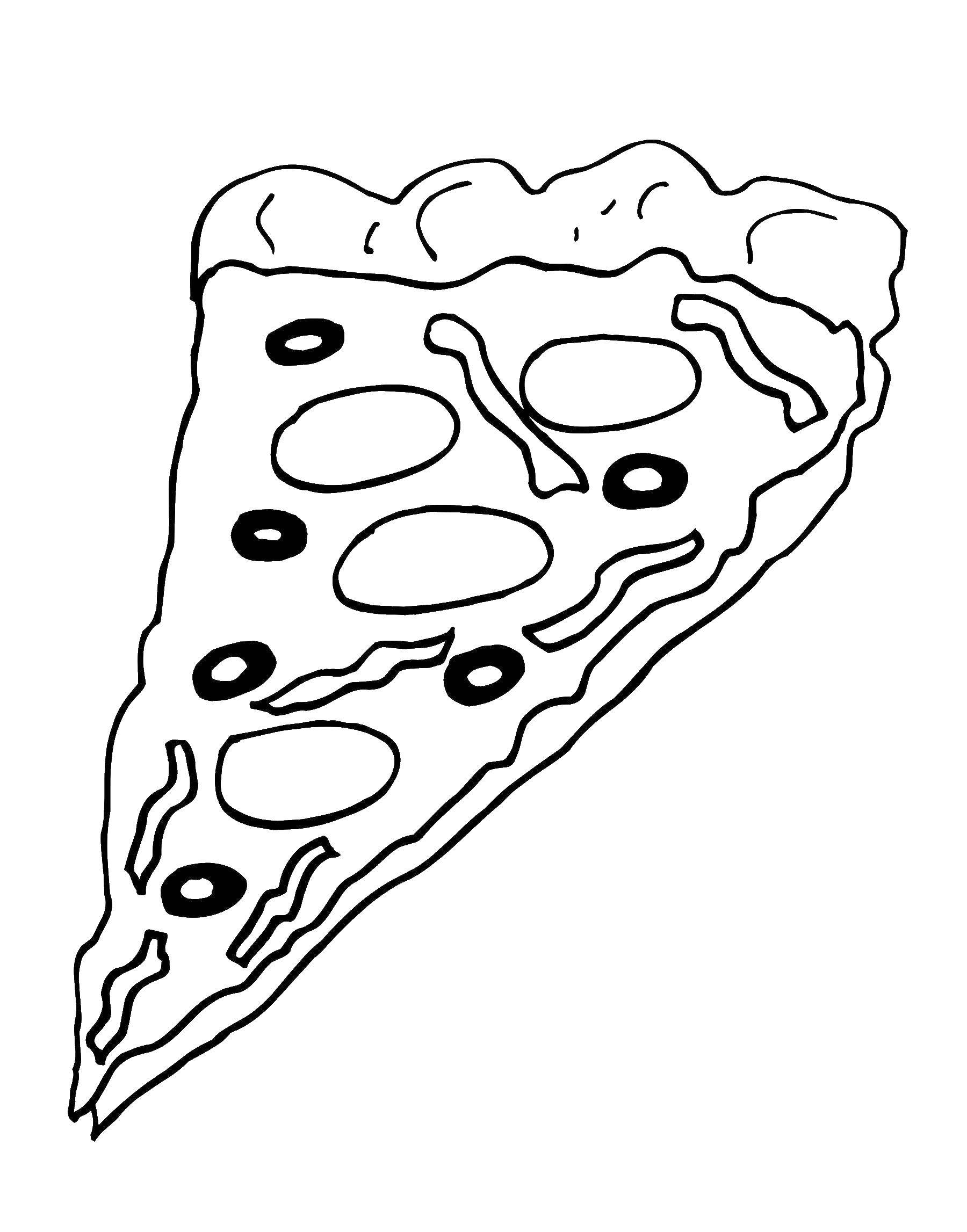 Раскраски еды хлеб торты пицца  Пицца
