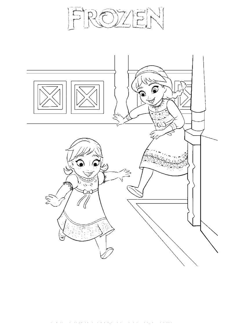 Раскраски для девочек и мальчиков по мультфильму Холодное сердце  Эльза и анна