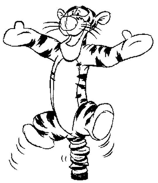 Раскраски из зарубежного мультфильма про Винни Пуха и его друзей для самых маленьких   Тигрёнок из винни пуха 