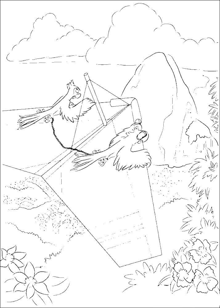 Раскраски по Рио мультфильм про попугаев  Голубчик и жемчужинка
