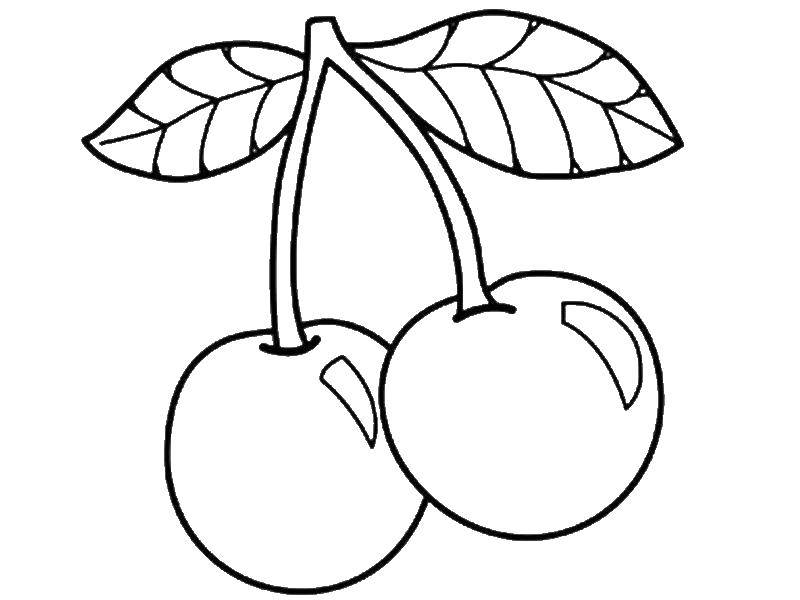 Раскраски ягоды малина вишня арбуз вишня крыжовник  Блестящие вишенки