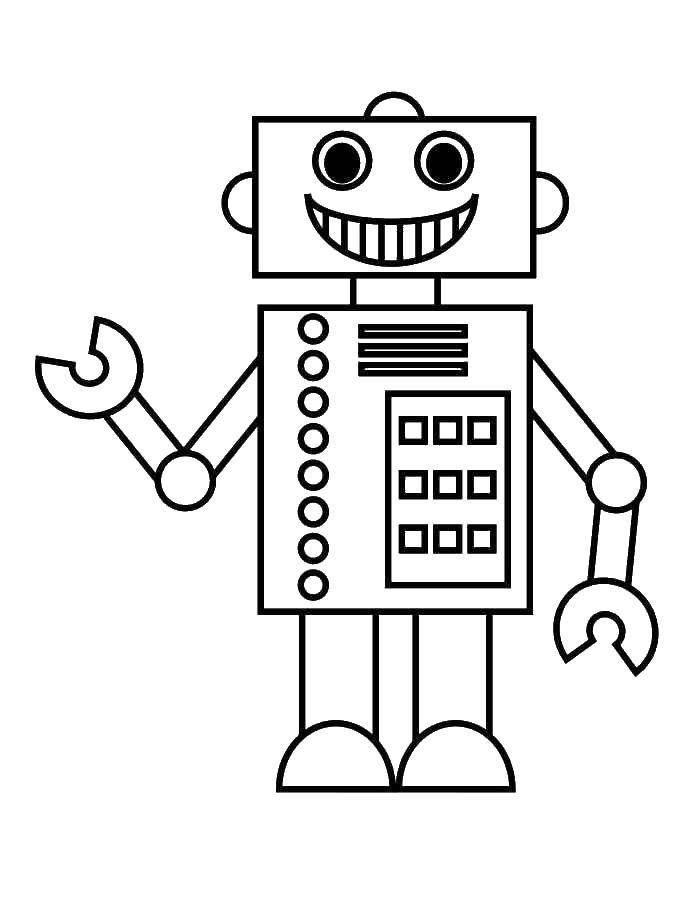 Раскраски с роботами из зарубежных мультфильмов для подростков  Дружелюбный робот