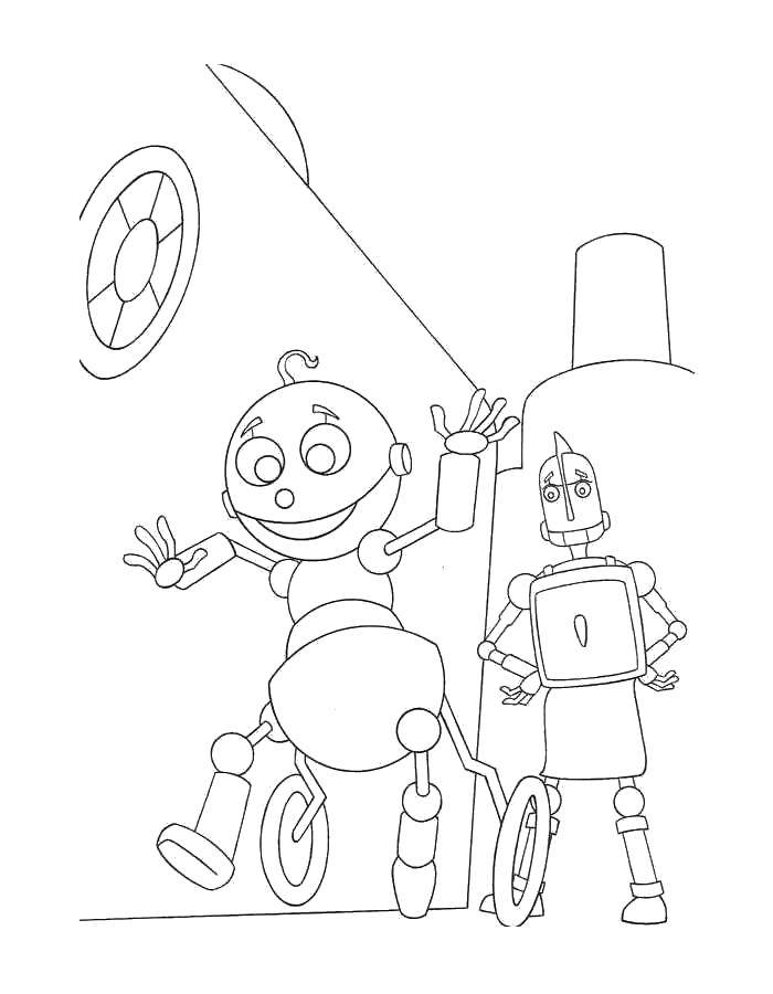 Раскраски с роботами из зарубежных мультфильмов для подростков  Малыш робот
