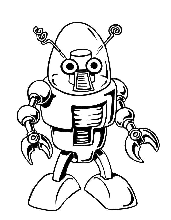 Раскраски с роботами из зарубежных мультфильмов для подростков  Милый робот.