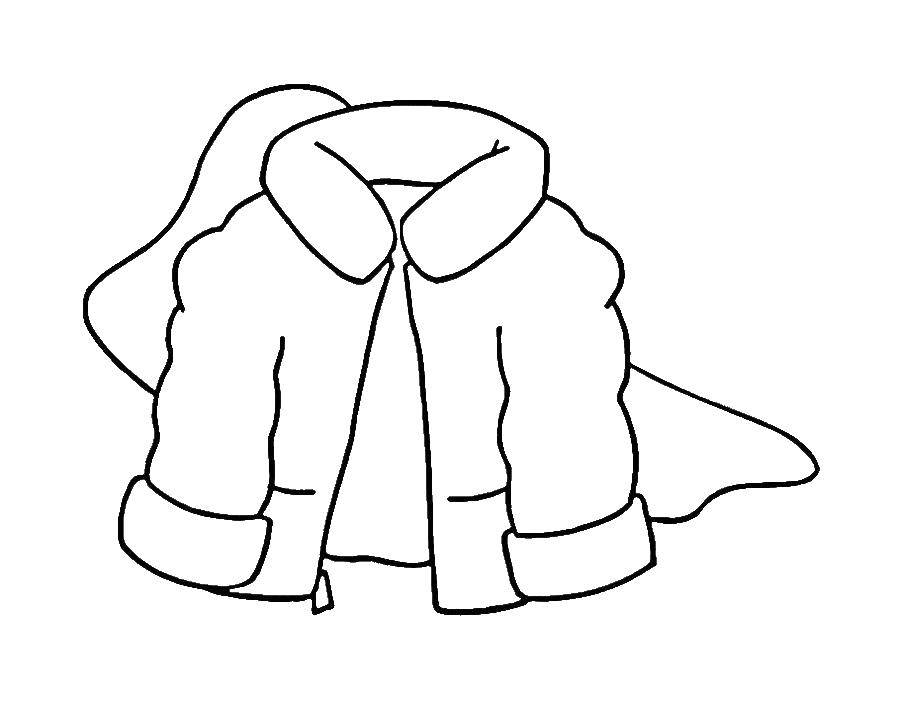 Раскраски одежда платье штаны туфли  Зимняя куртка