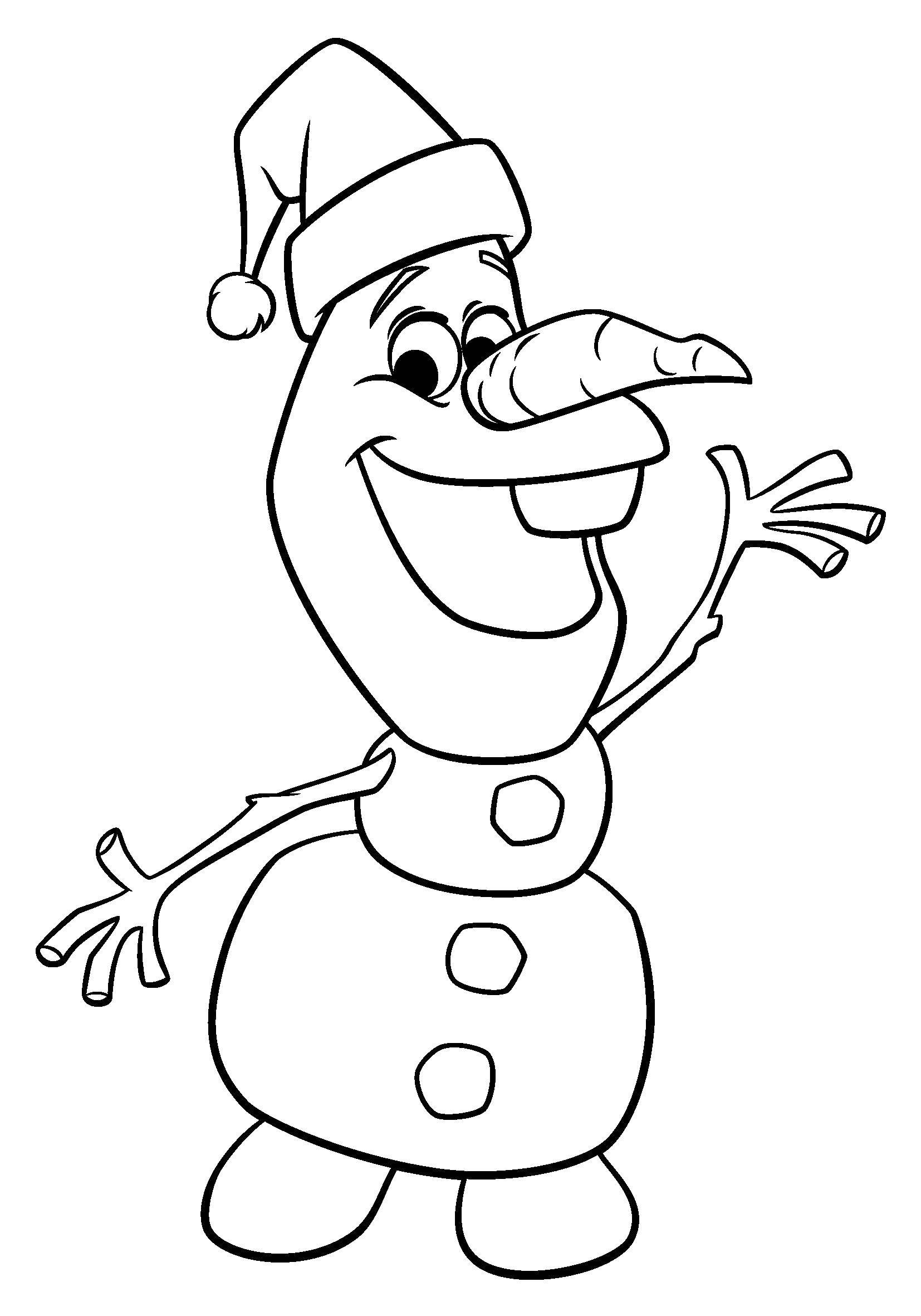 Раскраски для девочек и мальчиков по мультфильму Холодное сердце  Снеговик из мультфильма .