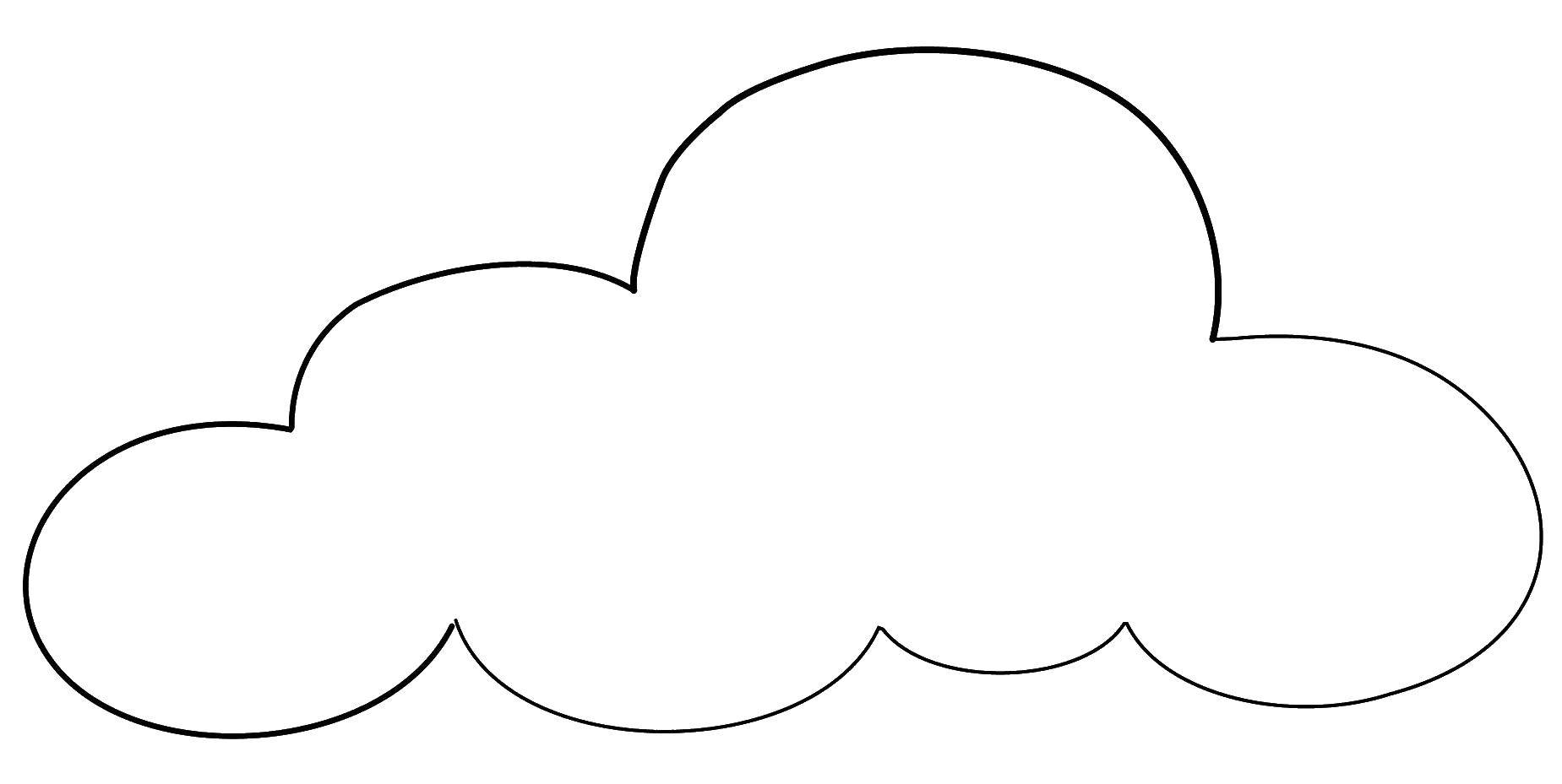 Раскраски облака для школьников, раскраски для начальной школы облака, природные явления  Простое облачко