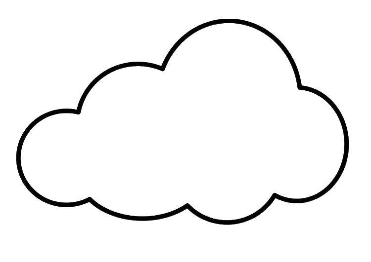 Раскраски облака для школьников, раскраски для начальной школы облака, природные явления  Пушистое облако