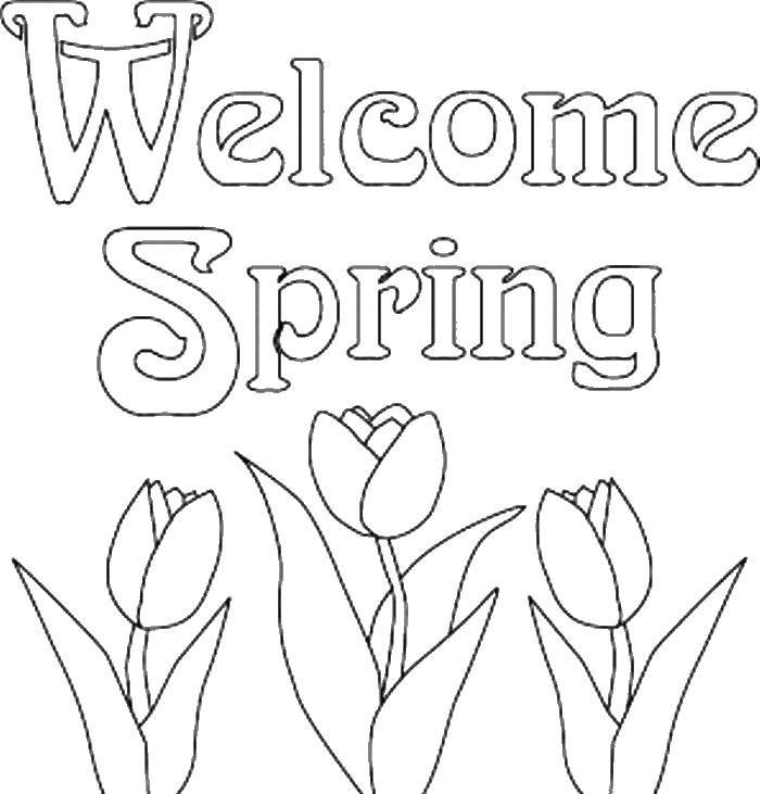 Раскраски весна для детей  Добро пожаловать, весна