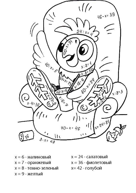 Раскраски Возвращение блудного попугая, раскраски для малышей по советскому мультфильму про попугая Кешу  Попугай кеша
