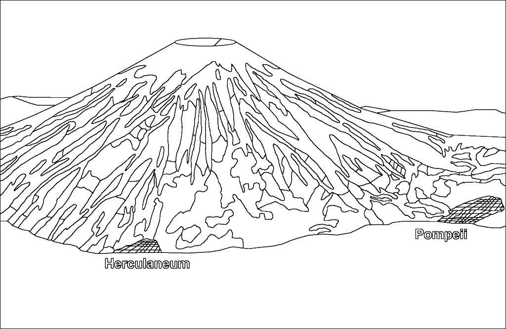 Вулкан нарисовать детям