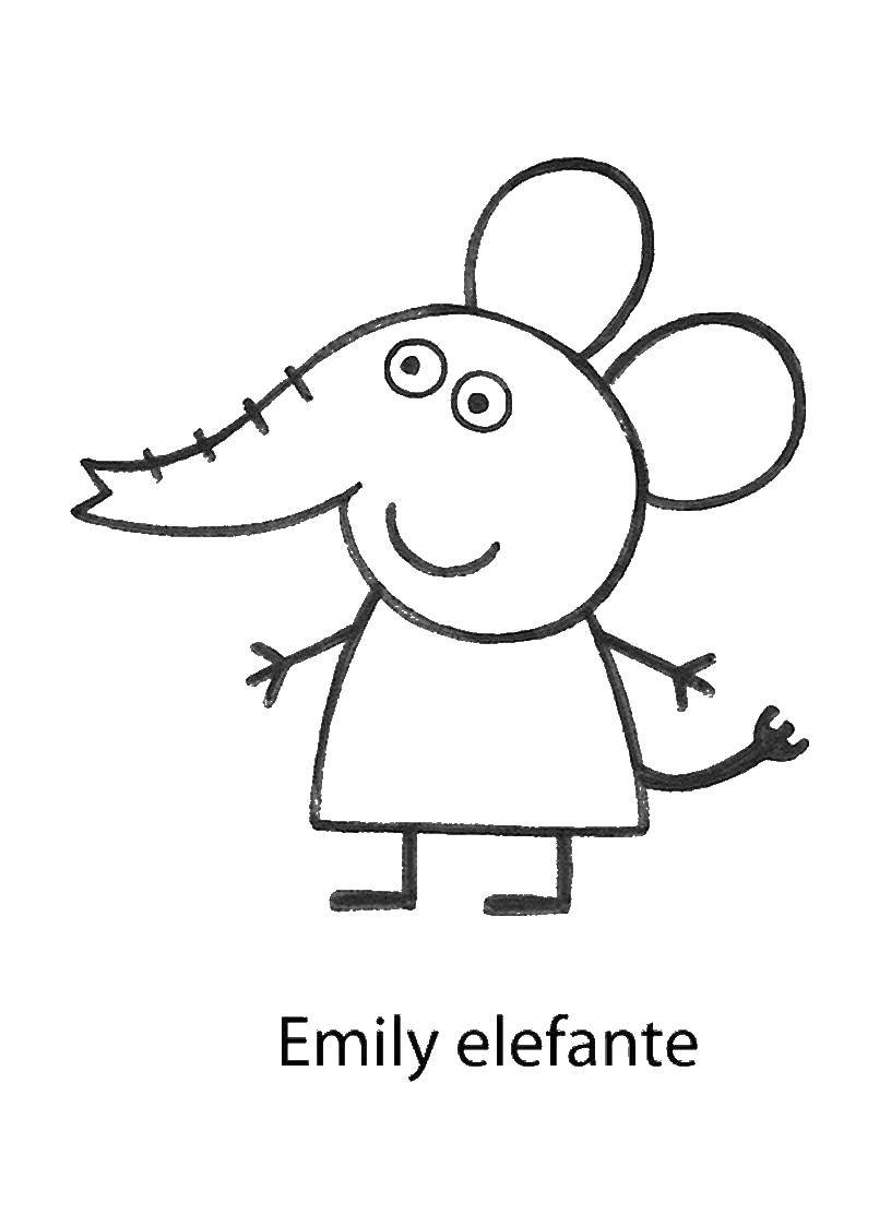 Познавательные и забавные раскраски для детей про свинку Пеппу  Эмили