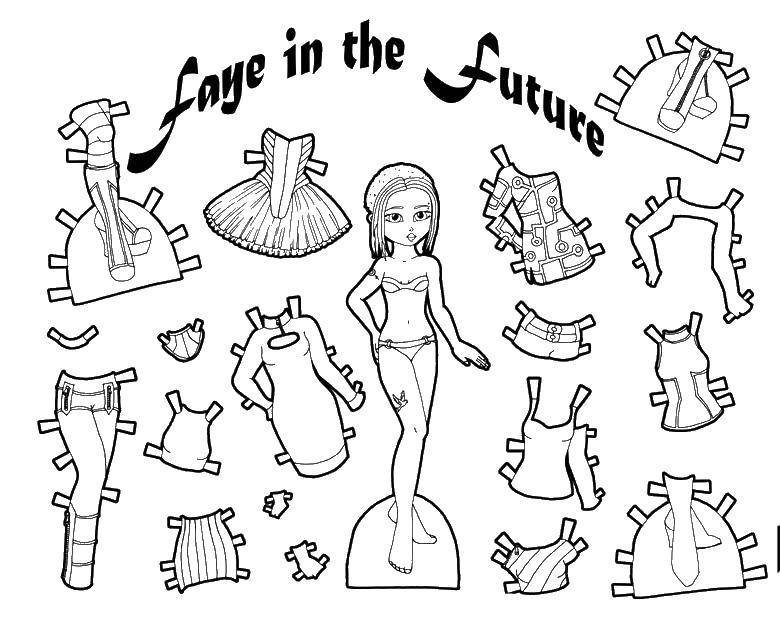 Раскраски с барби по серии мультфильмов  для девочек  Одежда для барби
