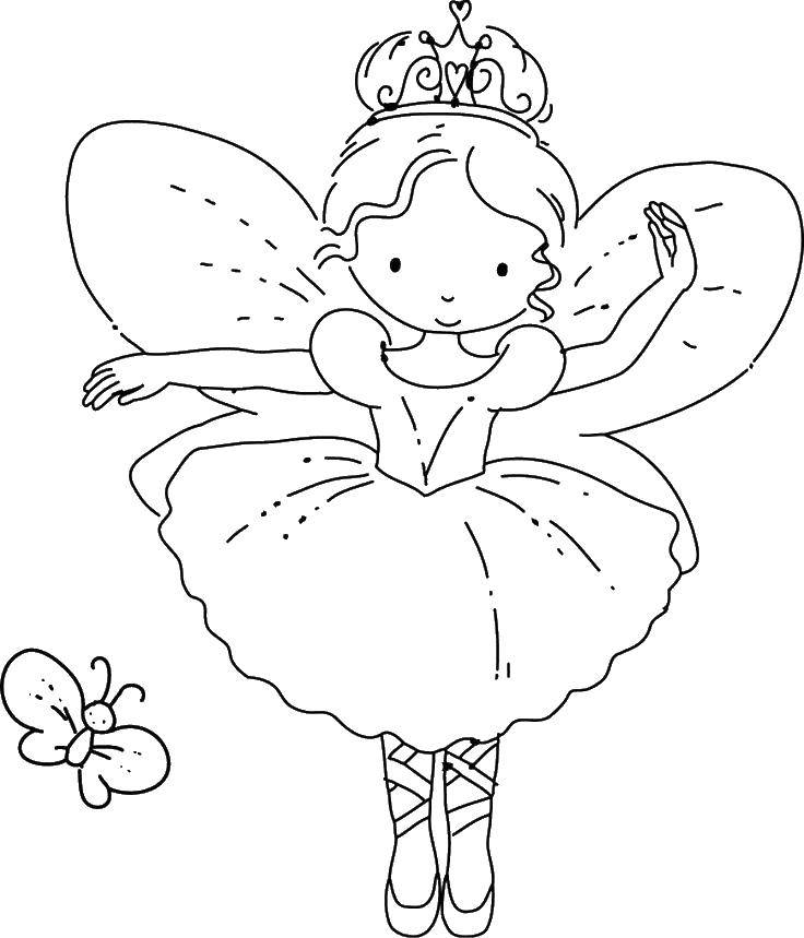 Раскраски с фея по зарубежным мультикам для девочек  Маленькая фея