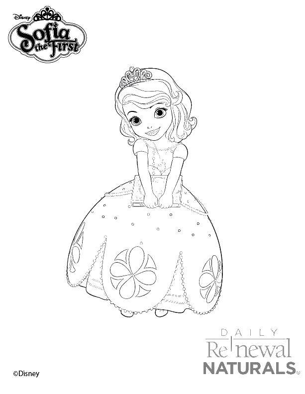 Раскраски с принцессой Софией для девочек. Раскраски из мультфильмов про принцесс  Принцесса софия