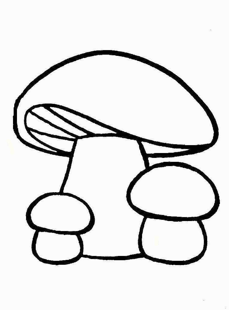 Раскраски грибы грибочки  Распечатать раскраску для самых маленьких, грибочки