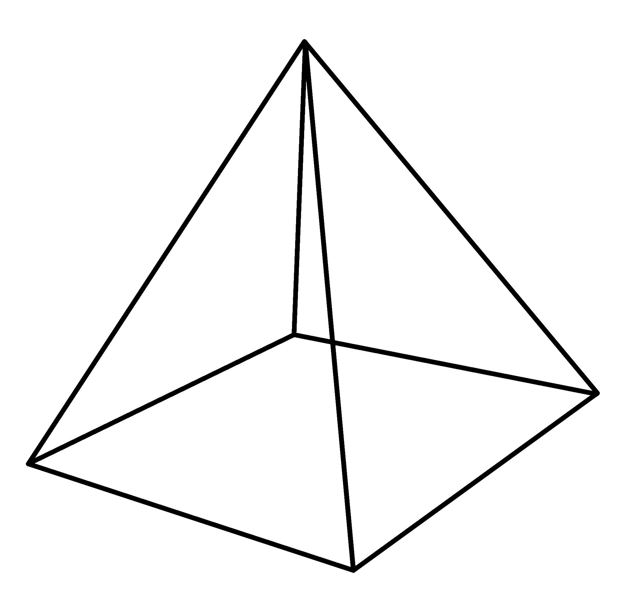 Раскраски контуры для вырезания геометрических фигур  Раскраски геометрические фигуры из бумаги пирамида макет, пирамида шаблон из бумаги, пирамида