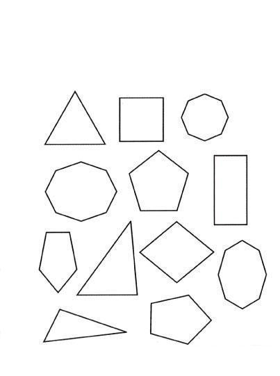 Раскраски контуры для вырезания геометрических фигур  Раскраски фигуры геометрические фигуры
