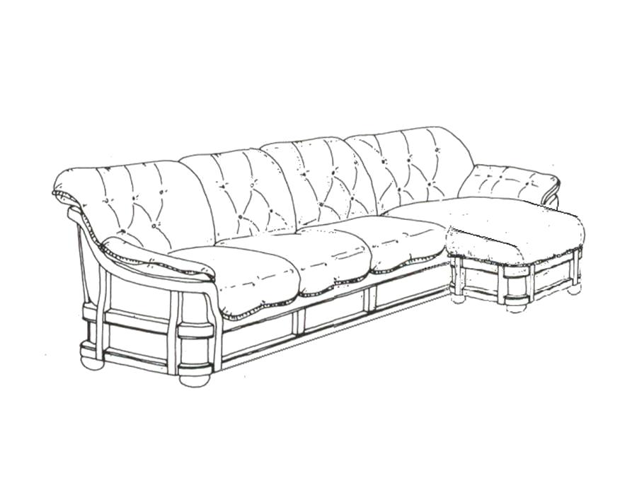 Раскраски мебель шкаы стул кровать  Раскраска мебель. угловой диван