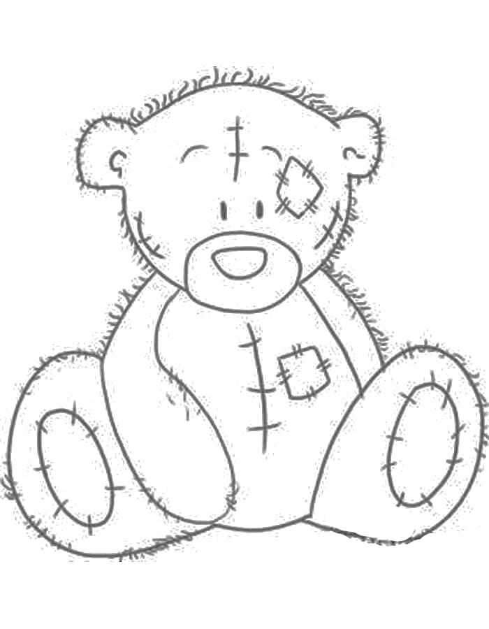 Раскраски с мишками Тедди, милые и красивые раскраски для детей с медвежатами  Раскраска Мишка Тедди
