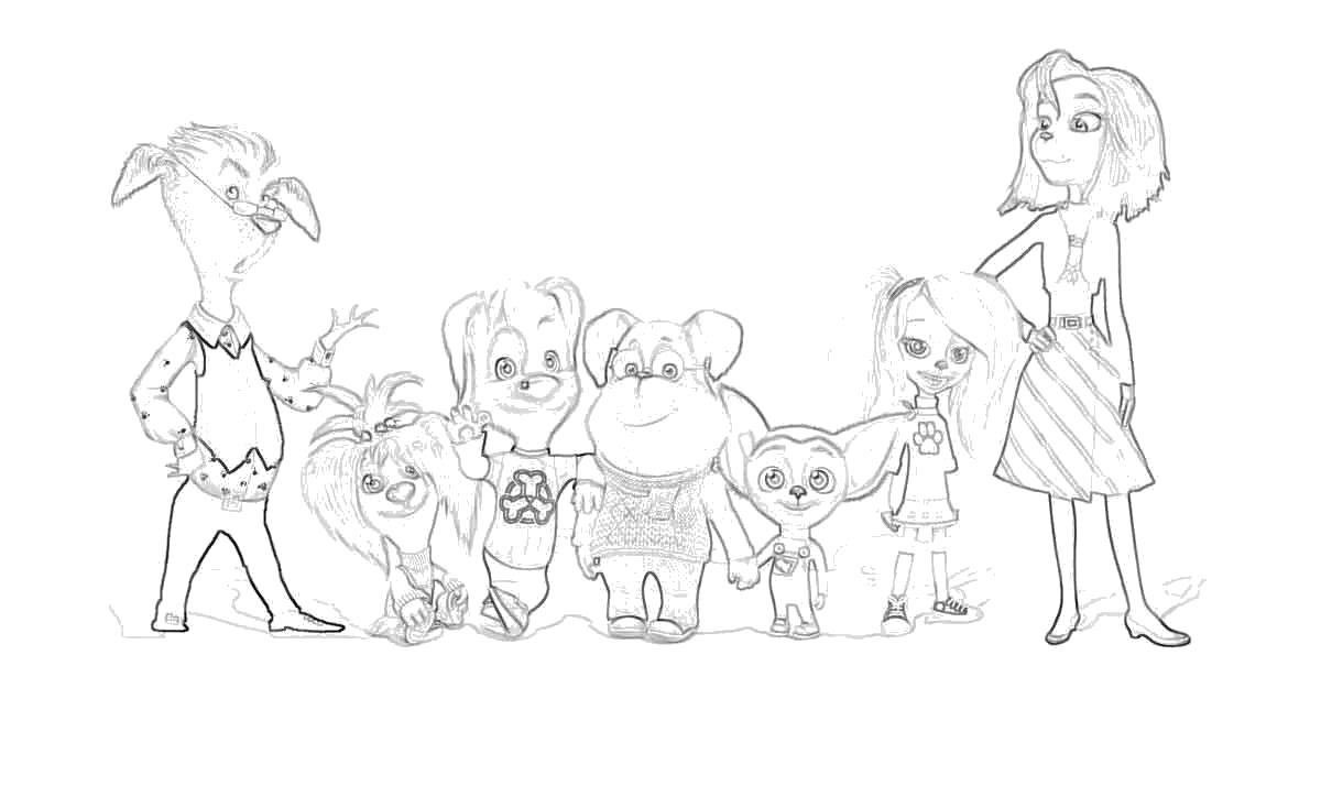 Раскраски про семейку Барбоскиных для малышей  Семья барбоскиных